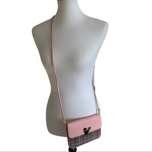 Pink Heart Mini Snap Front Crossbody Purse
